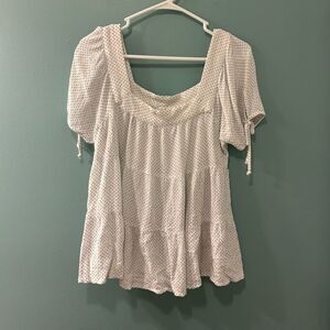 PREOWNED … MAURICES “Size: M” Polka Dot Blouse